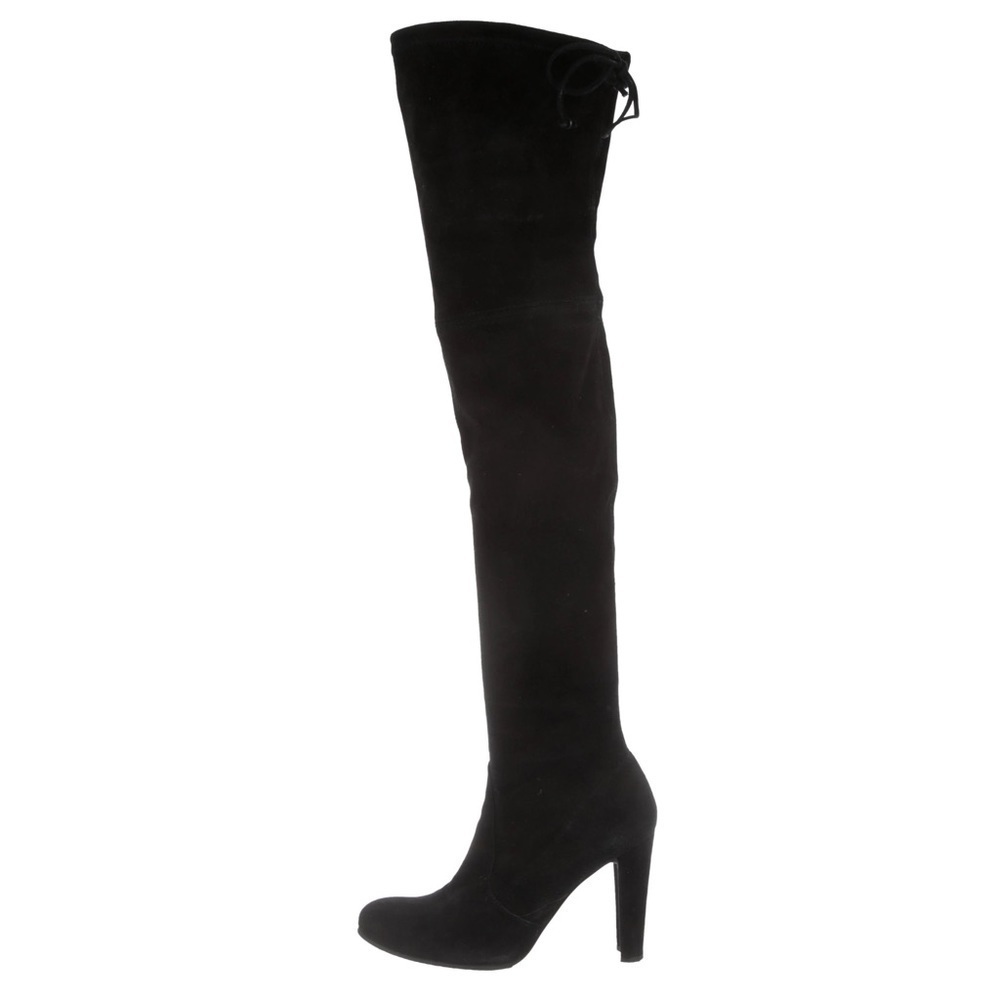 Stuart Weitzman Black Suede Over the Knee Thigh High Highland Boots EUC Size 6.5